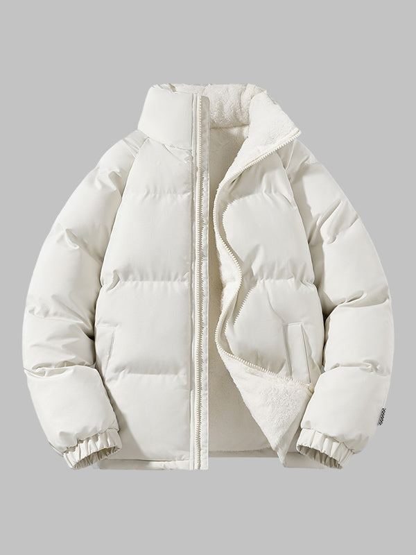 Winterjacke Herren mit Fleecefutter, wasserdicht und hüftlang - Weiß