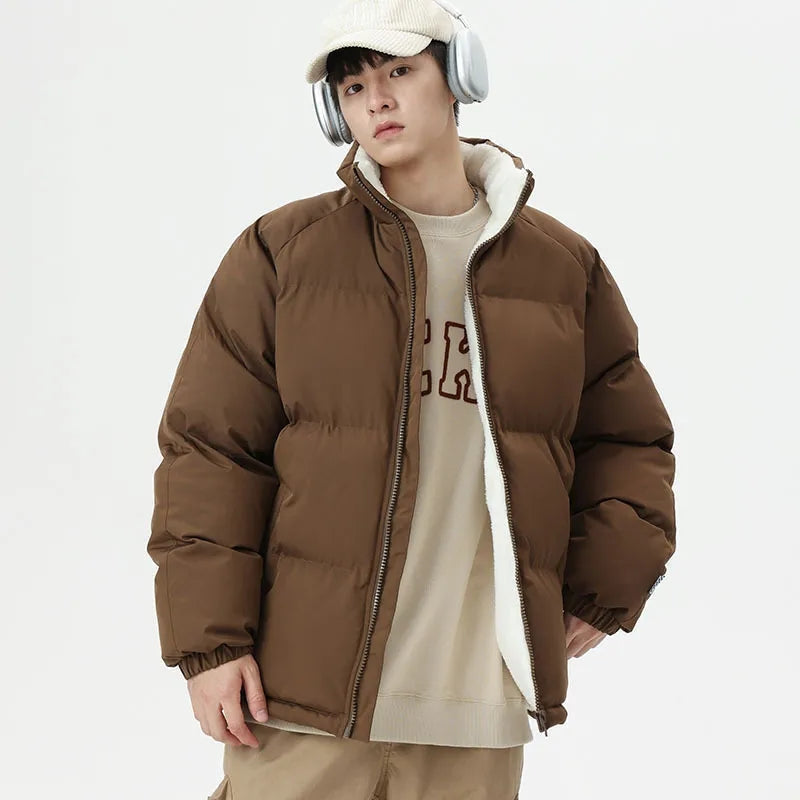 Winterjacke Herren mit Fleecefutter, wasserdicht und hüftlang