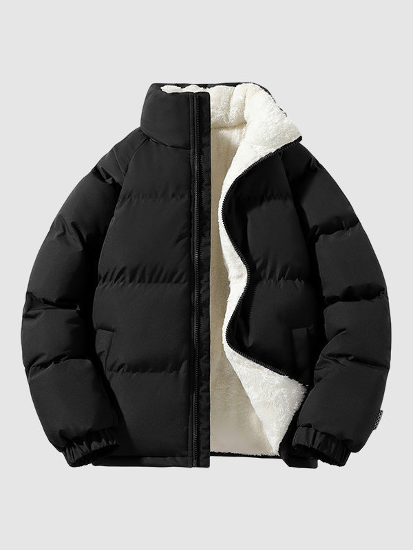 Winterjacke Herren mit Fleecefutter, wasserdicht und hüftlang - Schwarz