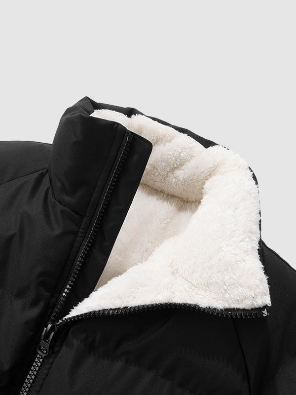 Winterjacke Herren mit Fleecefutter, wasserdicht und hüftlang