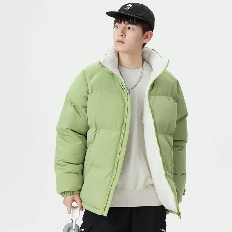 Winterjacke Herren mit Fleecefutter, wasserdicht und hüftlang