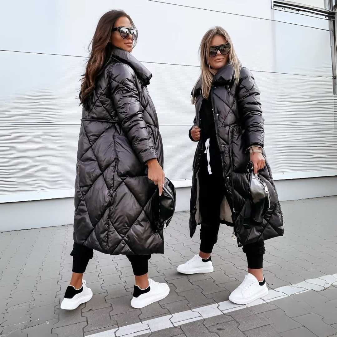 Steppjacke mit Rautensteppung und Stehkragen für Damen