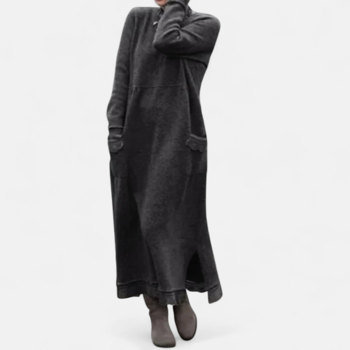 Winterkleid aus Strick mit langen Ärmeln für Damen