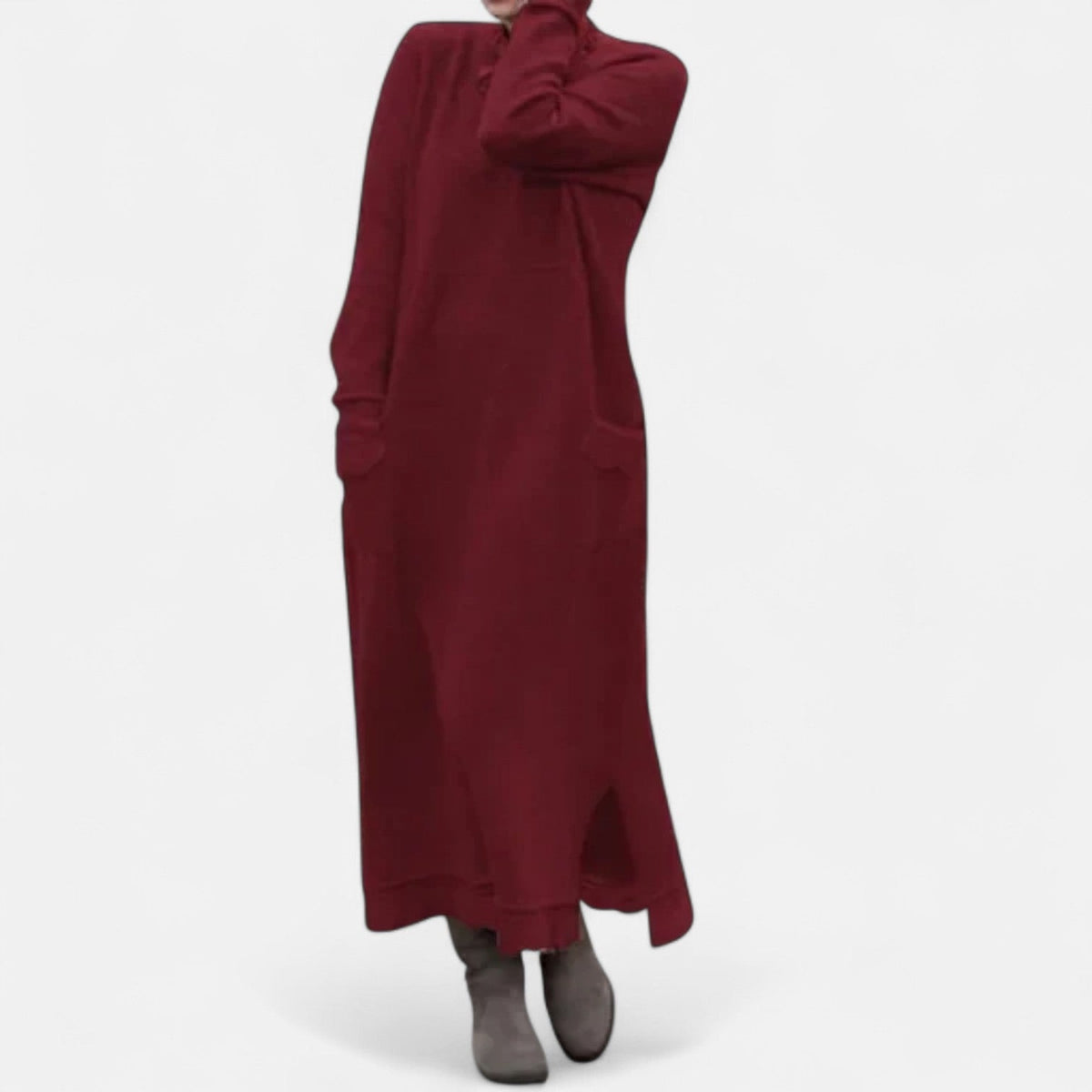 Winterkleid aus Strick mit langen Ärmeln für Damen