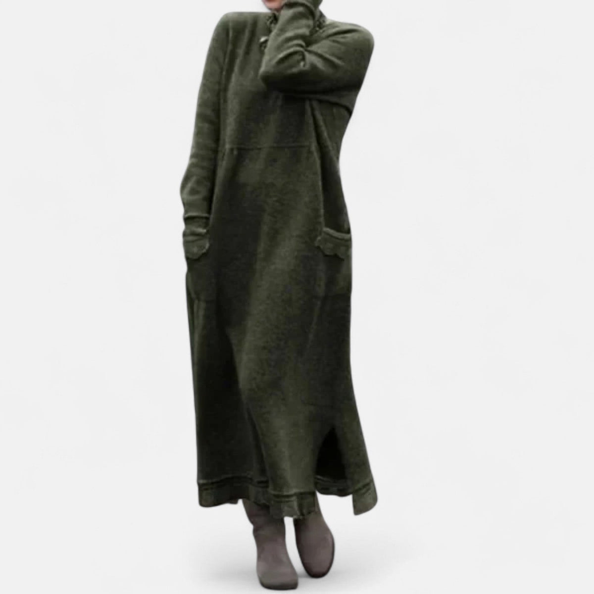 Winterkleid aus Strick mit langen Ärmeln für Damen