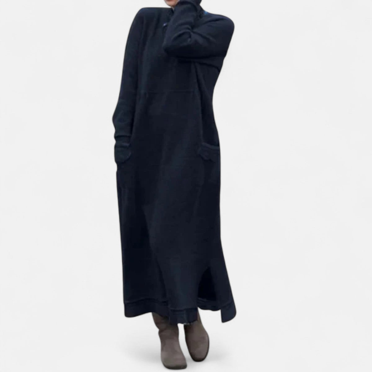 Winterkleid aus Strick mit langen Ärmeln für Damen