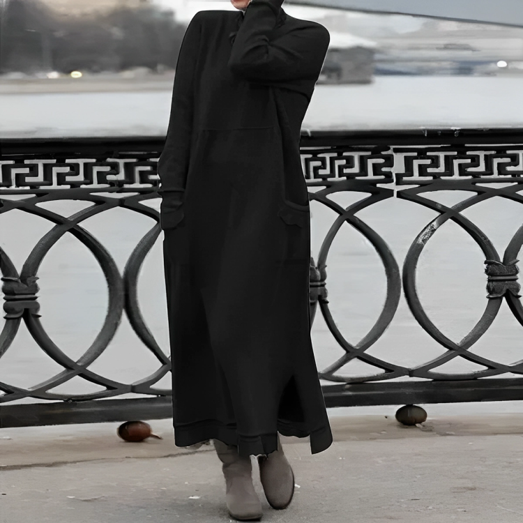 Winterkleid mit Taillenbetonung und fließendem Fall für Damen