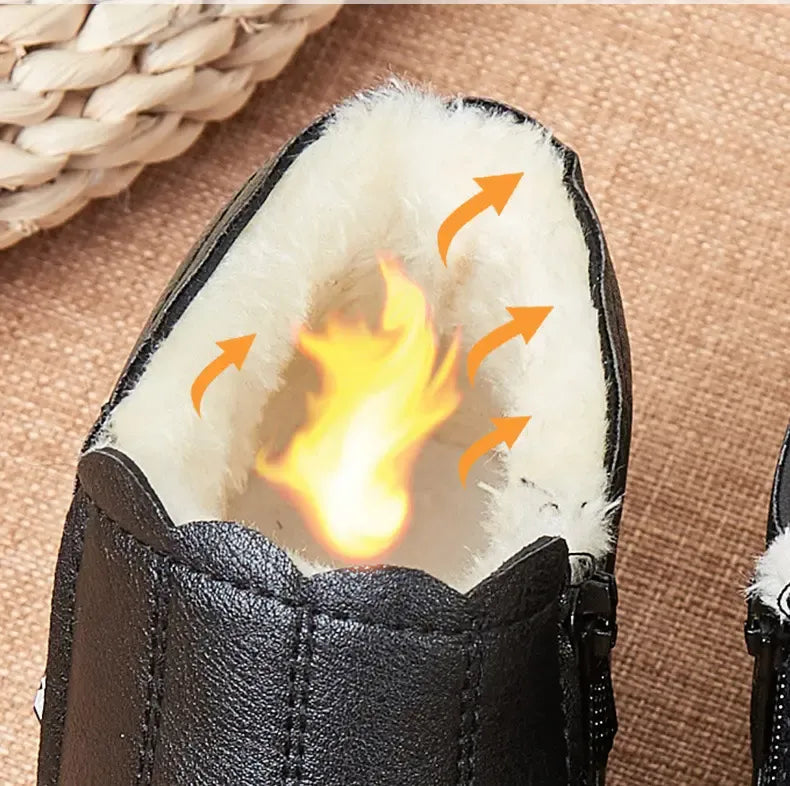 Winterstiefel aus Leder mit weicher Sohle für Damen