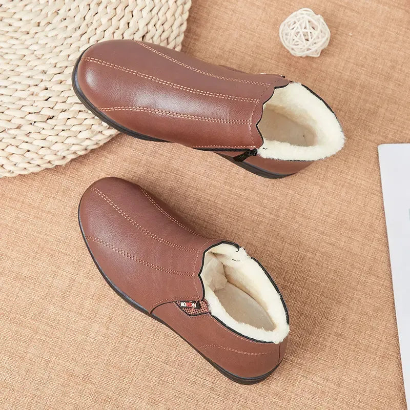Winterstiefel aus Leder mit weicher Sohle für Damen