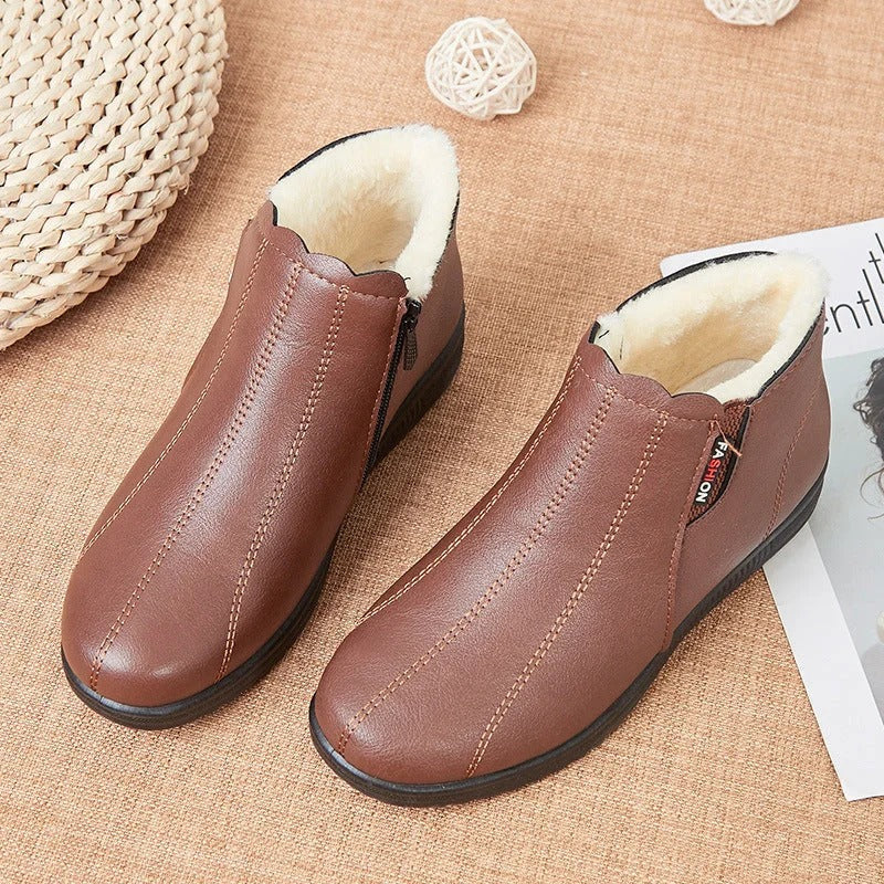 Winterstiefel aus Leder mit weicher Sohle für Damen