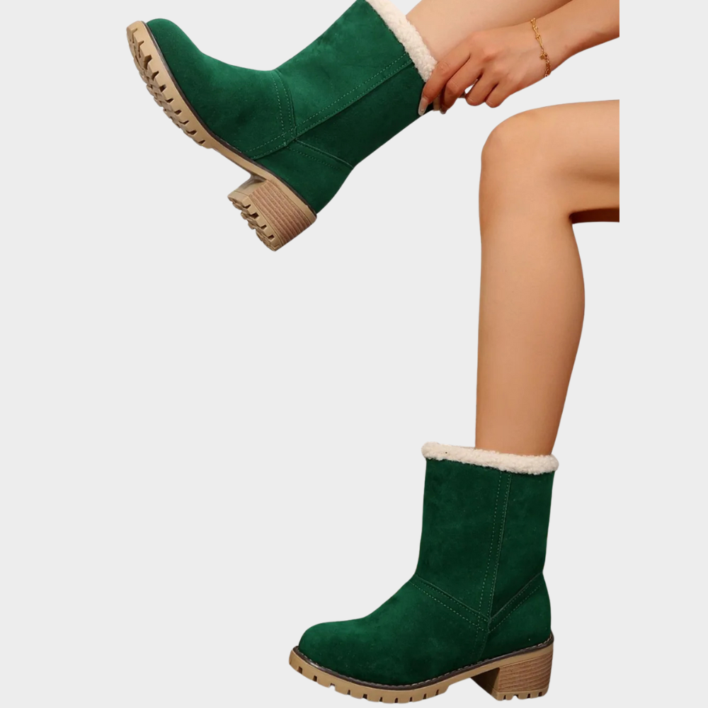 Winterstiefel mit Mittelabsatz und Fütterung für Damen