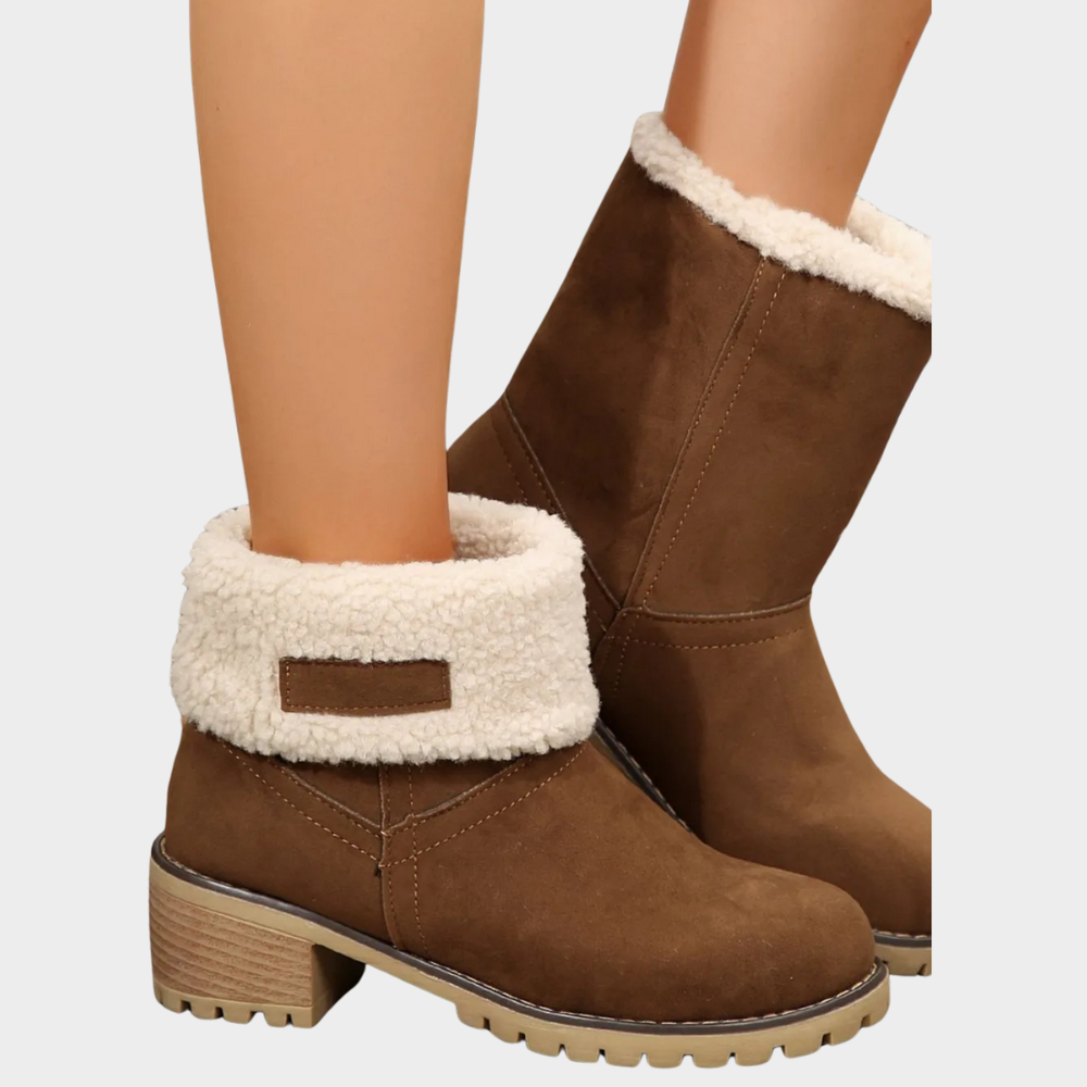 Winterstiefel mit Mittelabsatz und Fütterung für Damen