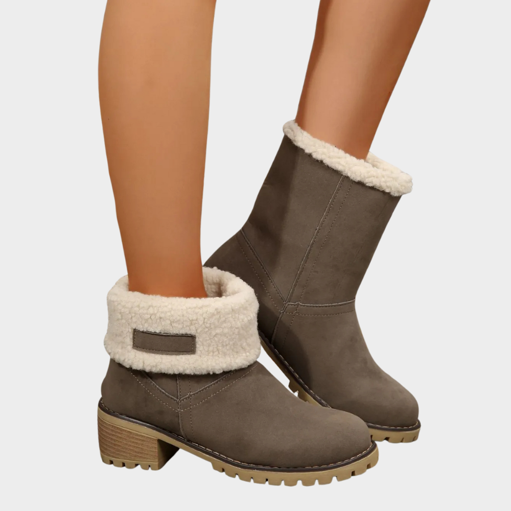 Winterstiefel mit Mittelabsatz und Fütterung für Damen