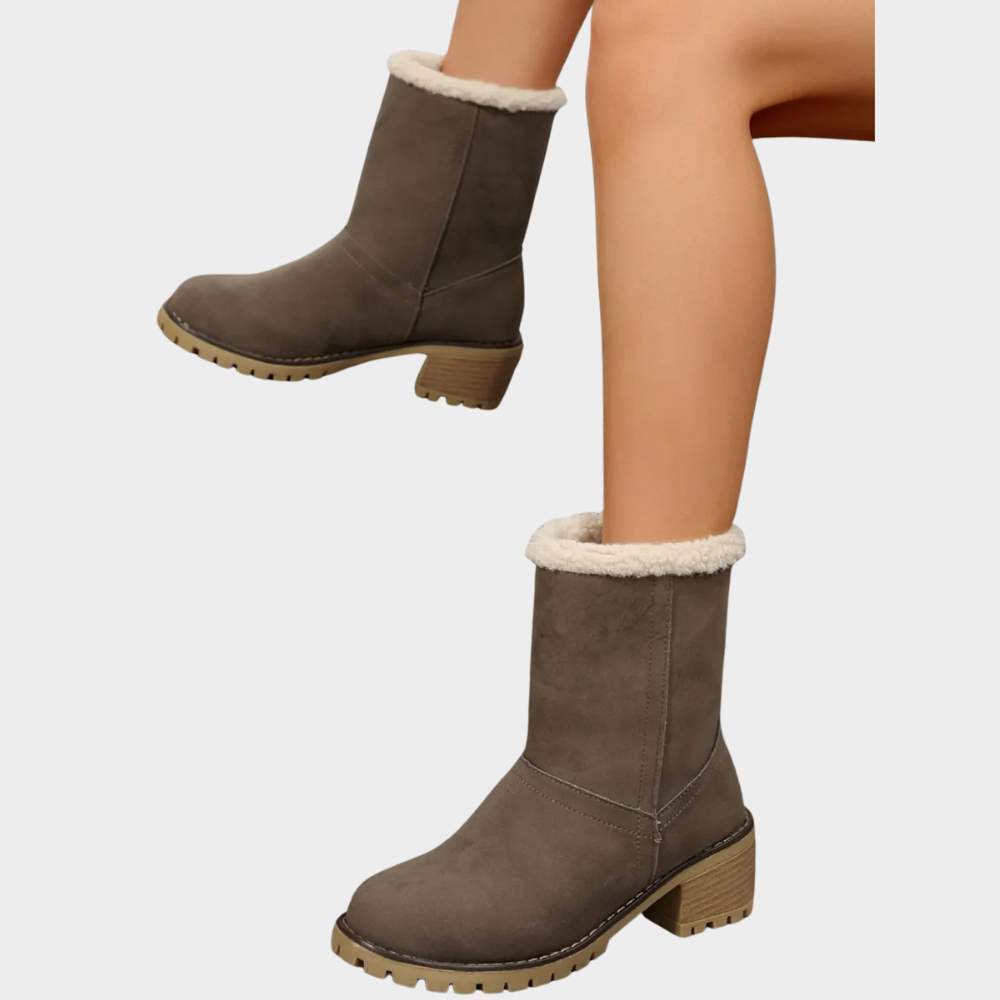 Winterstiefel mit Mittelabsatz und Fütterung für Damen