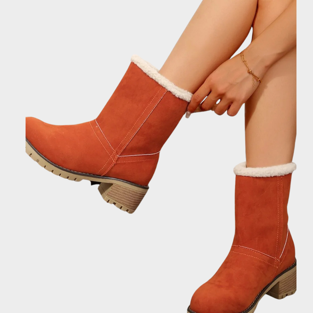 Winterstiefel mit Mittelabsatz und Fütterung für Damen