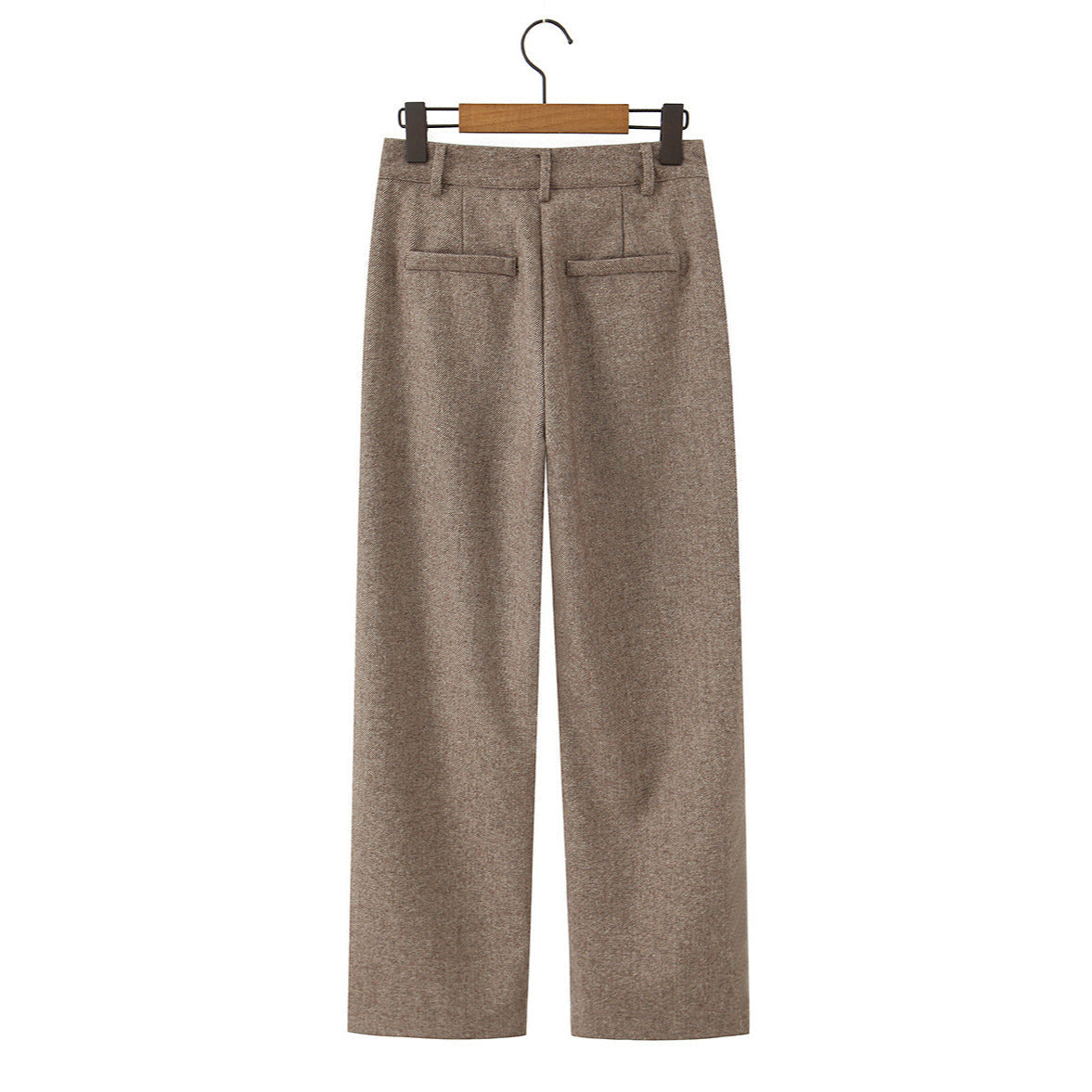 Wollhose mit hohem Bund und weitem, geradem Bein für Damen