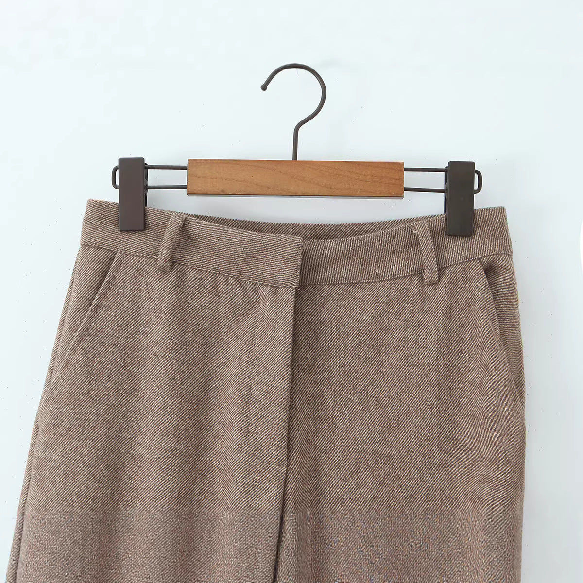 Wollhose mit hohem Bund und weitem, geradem Bein für Damen