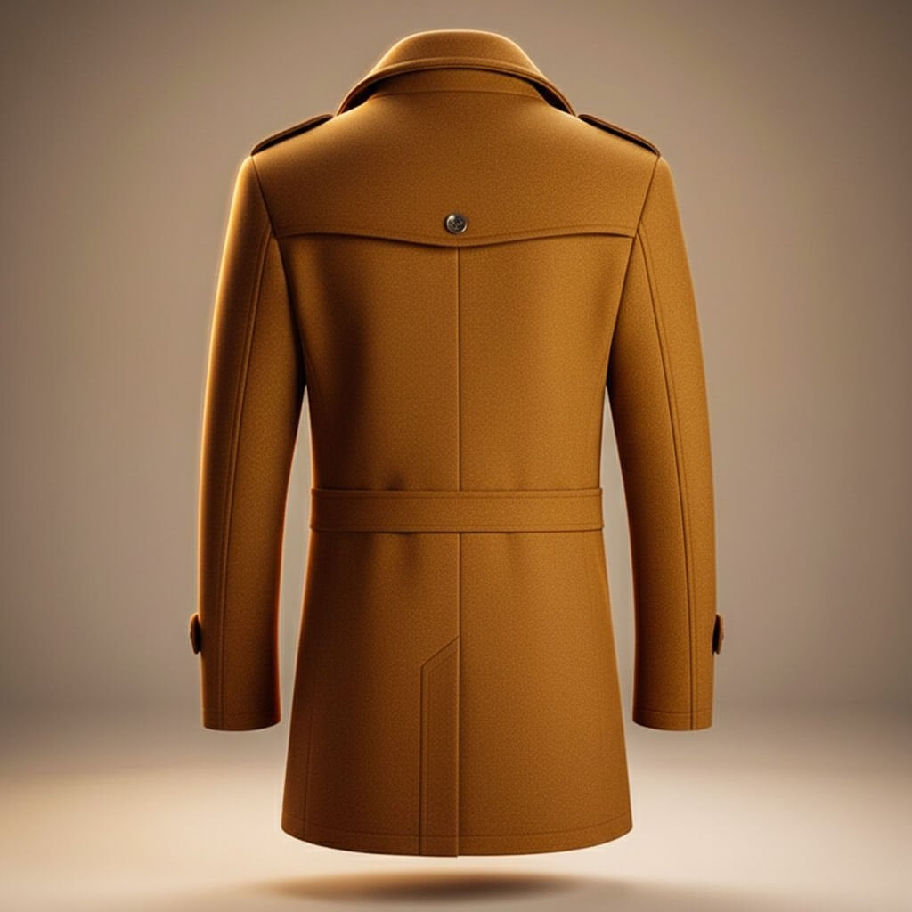 Wollmantel in halblanger Form mit Reißverschluss für Herren