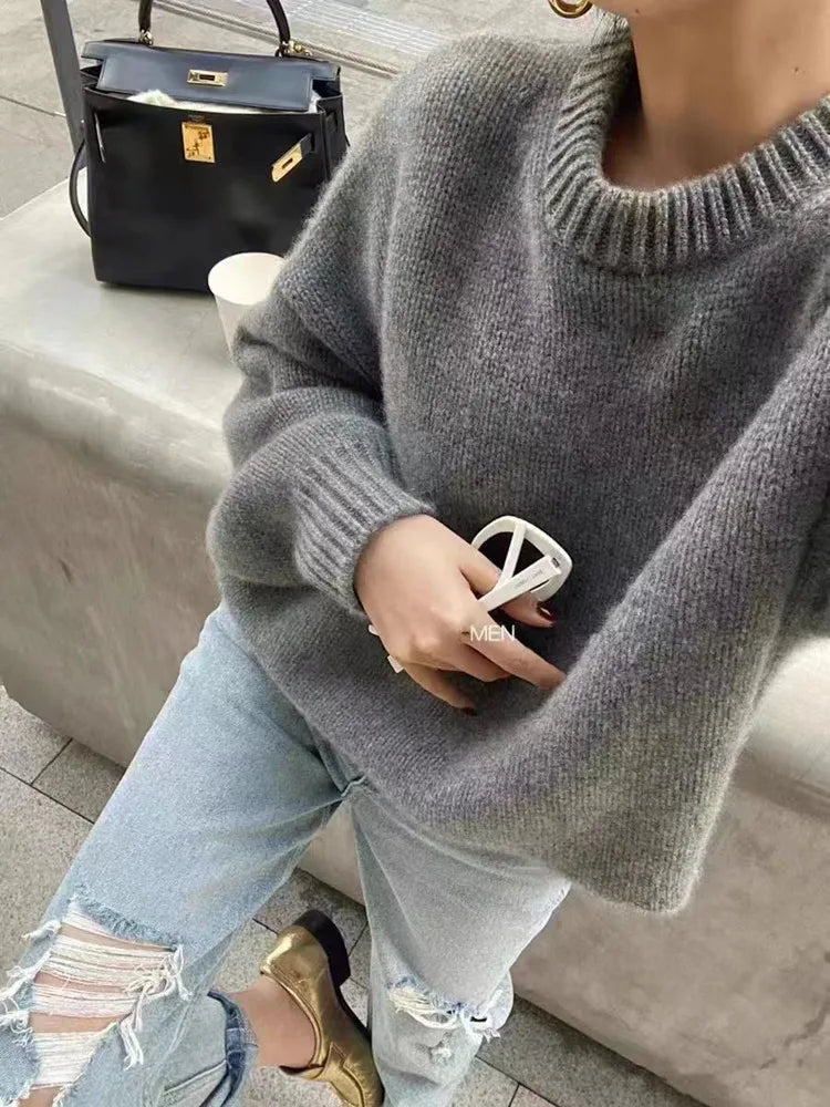 Wollpullover aus Merinowolle in mittlerer Länge für Damen