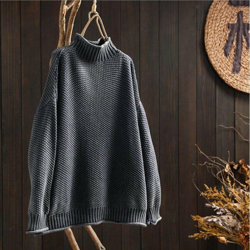 Wollpullover mit Strukturstrick und lockerem Schnitt für Damen