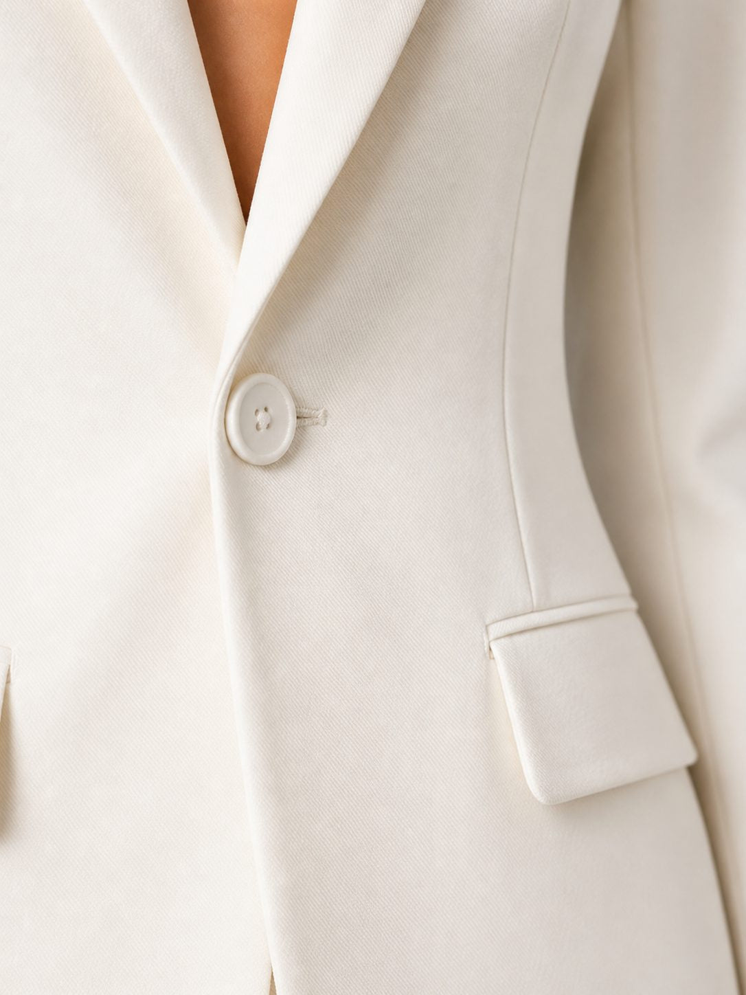 Tailored Blazer and Wide-Leg Trouser Set - White